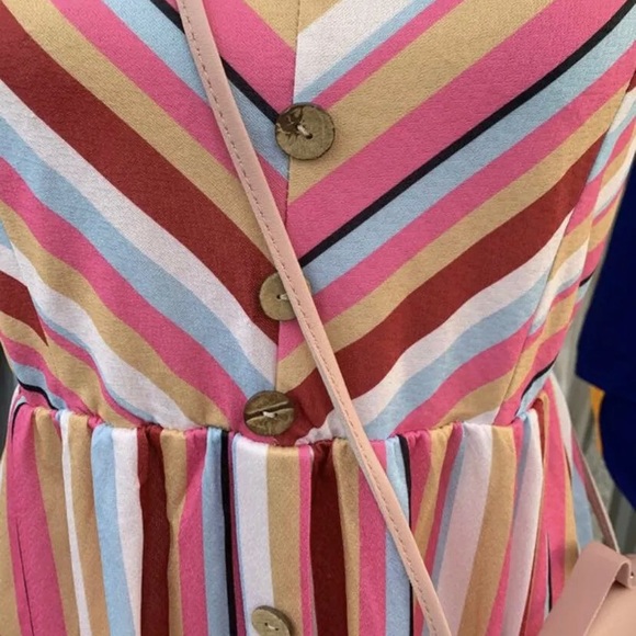 Boho stripped dress with front pockets - Picture 7 of 8